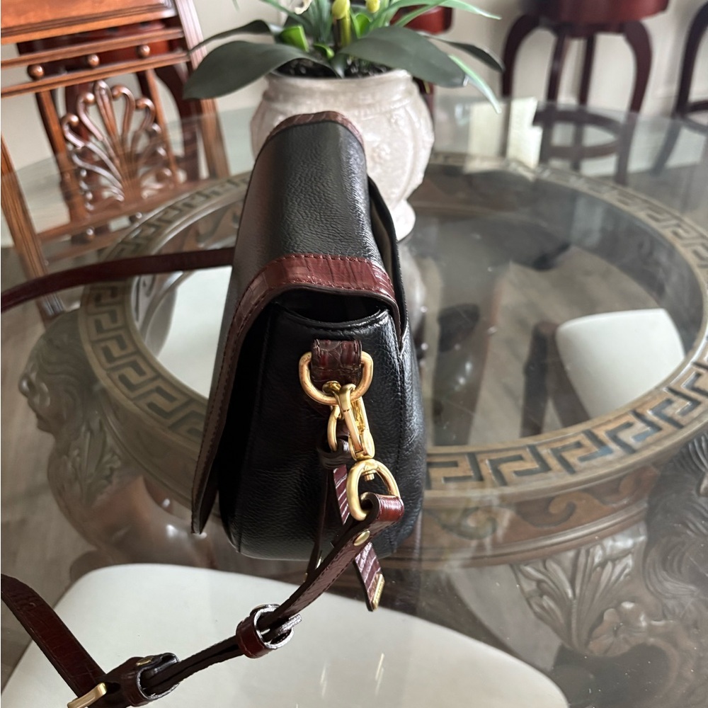 Brahmin Black and Brown “Sonny” Crossbody Saddle Bag - Picture 3 of 11